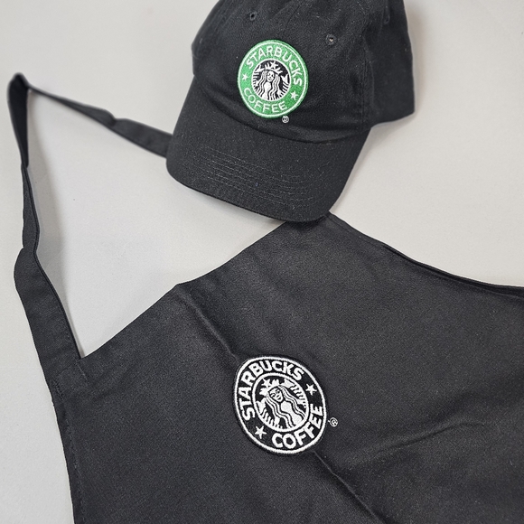 New STARBUCKS black apron and hat - Picture 1 of 3